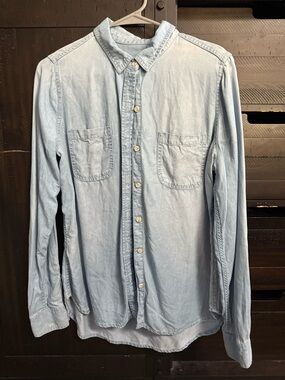 Mossimo Supply Co. Light Blue Denim Button-Down Shirt